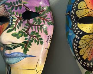 Decorative ceramic masks from mexico