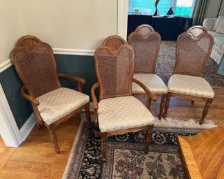 Vintage Dining chairs with cane backing by Thomasville