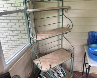 Green Iron Bakers Rack