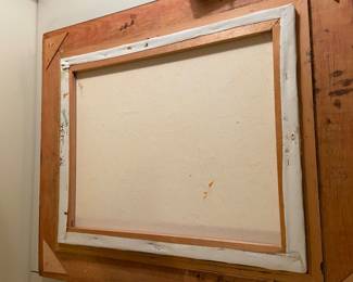 Original oil on canvas; (Goats in field); 36x24 