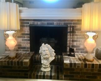 TALL MARBLE/ALABASTER LAMPS