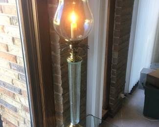 BRASS AND CRYSTAL LAMP