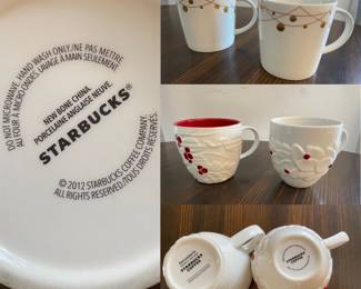 4 Starbucks Porcelain Mugs
