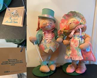 Pair Large Easter Annalee Dolls USA