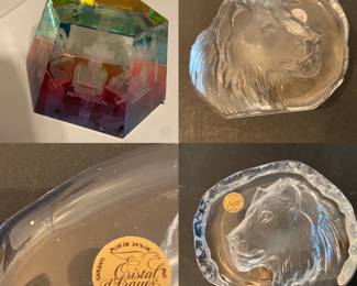 Garanti Cristal d’ Arques Lion Silhouette Paperweight 