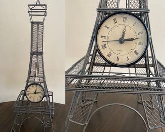 Large Metal Eiffel Tower Clock