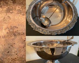 F B Roger’s Silver Co. Punch Bowl & Ladel