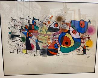 Large Joan Miro Fabulous colors on French paper.