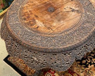 Beautiful 19 century carved Asian table 30 inches tall