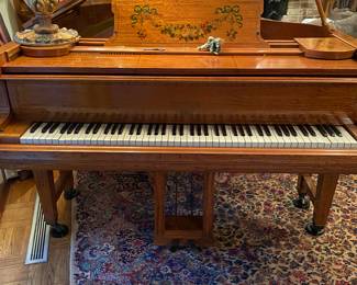 Steck Grand piano, handpainted sides and top