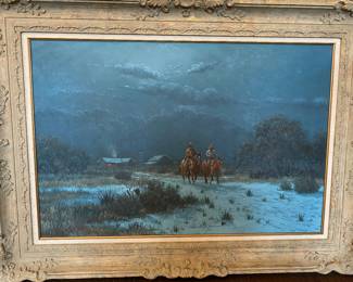 Roger Iker oil on canvas Fort Worth Artist 24“ x 36“ 1945 to 2019.