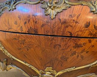 Fabulous 19 century gilt, bronze, and inlay commode