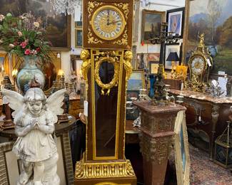 Fabulous 8 foot tall guilt bronze clock