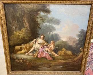Fabulous late 18th century early 19th century oil on canvas after François Boucher 1703 to 1770 37“ x 41“
