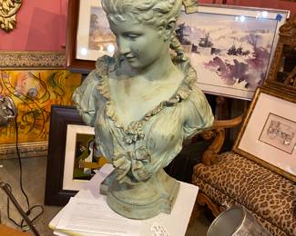 Hippolytus F. Moreau 1832 to 1927 French bronze bust. Signed