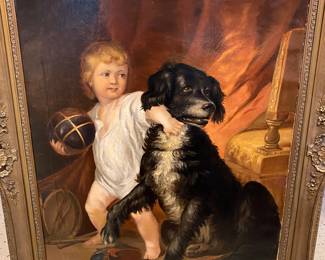 Fabulous large 19th century oil on canvas signed