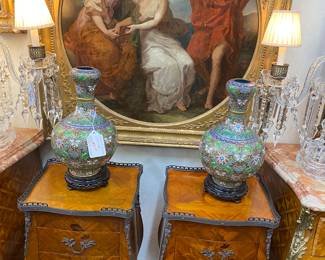 A matching pair of vintage French side tables