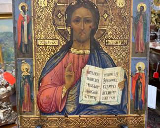 Fabulous 19th century icon oil on board