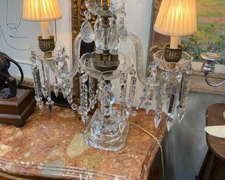 A pair of 1930s 1940s crystal lighting