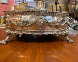 Fabulous large vintage French silver plate Plateau with hallmarks