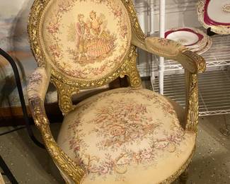 Fabulous 19th century French embroidered Arm chair.