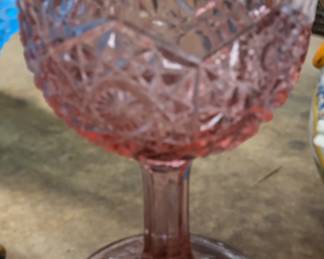 Pink Depression Glass Compote