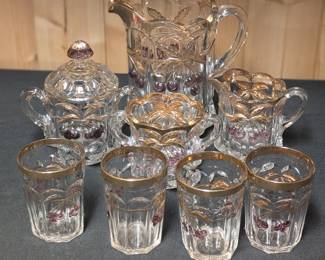 Moser Glass Cherry Thumbprint Drinkware