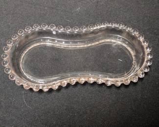 Vintage Clear Glass Candlewick Tray