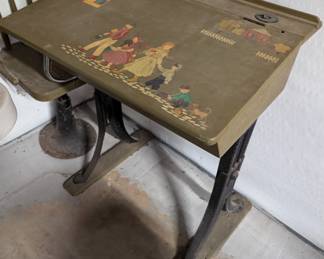 Hand Painted School Desk and Chair