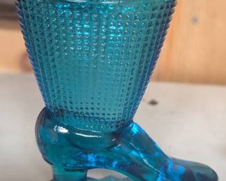 Vintage Fenton Blue Matchstick Holder