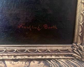 Franklin Booth signed oil painting