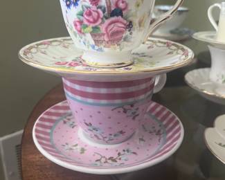 TOP: Duchess London collection tea cup england bone china BOTTOM: Burton vintage tea cup