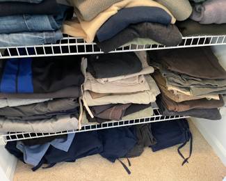Bottom shelf - Men's pants. floor - scrubs ~