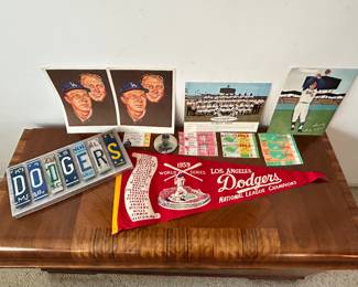 Our client was a lifelong sports fan with Dodger’s, Ram’s and USC memorabilia avail. She also dated a 1950’s-60’s Dodgers player and there are some unique items from that time.