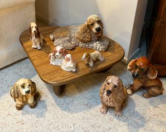 Cocker Spaniel statuary.