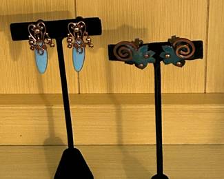 Beautiful, vintage Matisse Renoir Copper earrings.