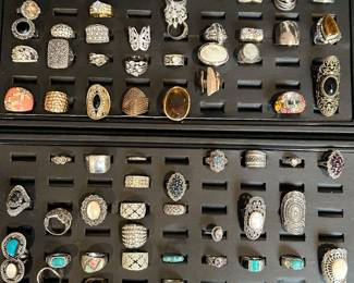 Sterling and gemstone rings.