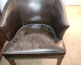 Leather Barrel chair 