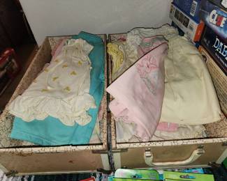 Vintage Doll Trunk and Baby Clothes 