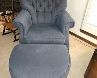 Blue Chair with Ottamon 