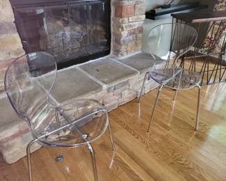 2 acrylic chairs