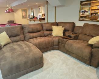 Suede sectional