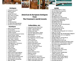 Freeman Personal Property Auction, Tullahoma, TN Menu 8.5 x 14 in