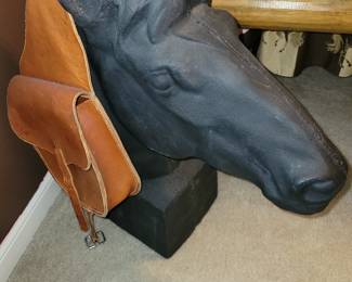 Concrete horse head