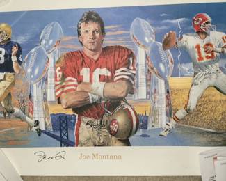 Joe Montana signed Lithograph
