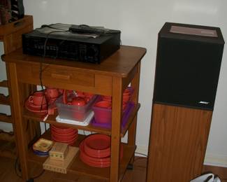 Small Wood Rolling Cart.