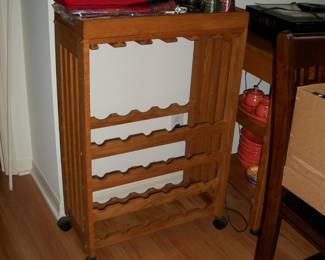 Wood Rolling Wine Rack.