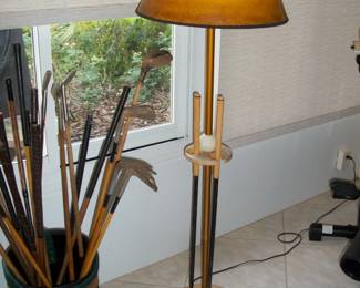 Floor lamp Golf club holder.