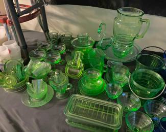 Assortment of Green Uranium Glass