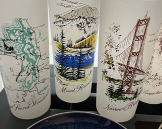 Washington Location Frosted Souvenir Glasses